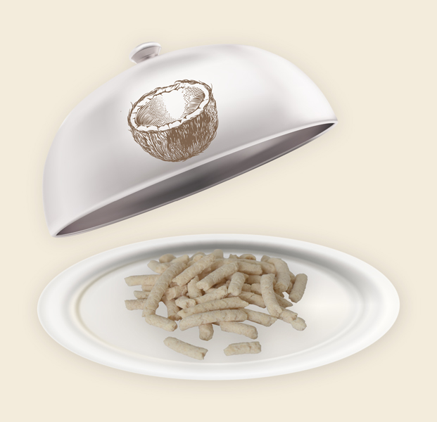 Teller und Haube mit Kokos Minis Kokos Minis